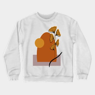 Abstract Moon and Leaves Edit Crewneck Sweatshirt